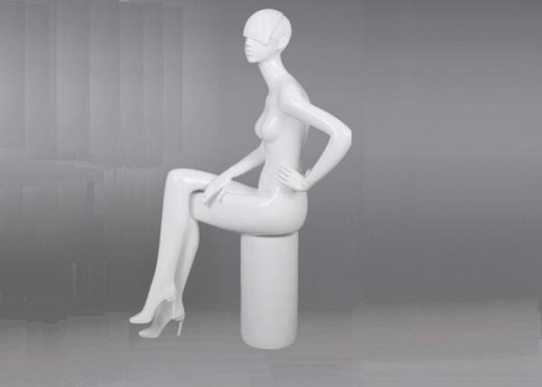 Full Body Female White Shop Display Mannequin Sitting Pose Style For Clothing