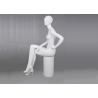 Full Body Female White Shop Display Mannequin Sitting Pose Style For Clothing