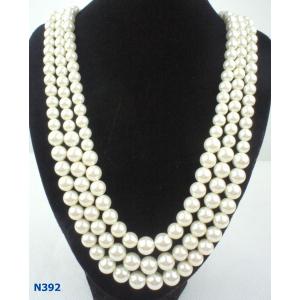 China Silver Color Jewelry Beaded Pearl Necklaces with Claw Chain for Anniversary supplier