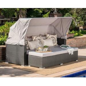 Leisure Aluminium PE Rattan Wicker Sunbed furniture Outdoor Garden Backyard Sofa sets