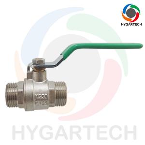 China Brass Ball Valve W/ Male Thread Ends Lever Steel Handle supplier