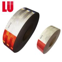 China Prismatic DOT C2 Red And White Reflective Tape With Black Marks on sale