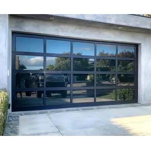 Glass Garage Cheap Price Black Waterproof Excellent Insulation Aluminum Sectional Door for Residential House in Grey