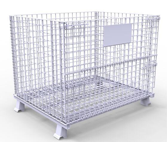 Heavy duty galvanized wire metal storage cage folding wire mesh container for