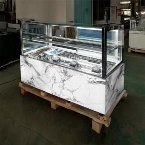 Ultra Clear Glass 2.0m Showcase Cake Chiller For Cake Display Ink Painting Marble