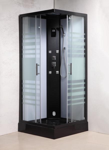 Matt Black Profiles Sliding Glass Door Shower Enclosure Kits For Star-Rated