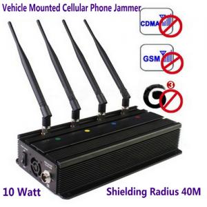 Vehicle Mounted Desktop 4 Antenna Mobile Phone 3G GSM CDMA Jammer W/ 10 Watt & 40M Range