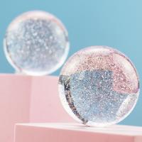 China Customized Clear Glitter Ball Shiny Arylic Ball Glitter Powder Resin ball on sale