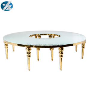 China Gold Non Foldable Dining Round Wedding Table 1 Year Warranty supplier