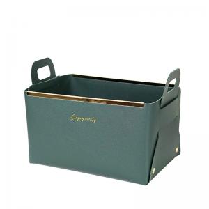 24*14*13cm Eco-Friendly Washable PU Leather Foldable Shoe Box Custom Storage Pack Boxes