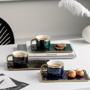 China Nordic Style Luxury Set Coffee Cups And Plates With Spoons Romantic Afternoon Tea Ceramic Cups Men's And Women's Office Mugs wholesale