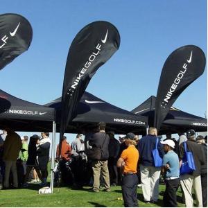 Aluminum Outdoor Flag Banners , Promotional Flying Feather Banner Flags