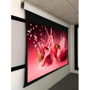 China Ceiling Recessed Tab Tensioned Motorized Projection Screen With Hd Flexible White supplier