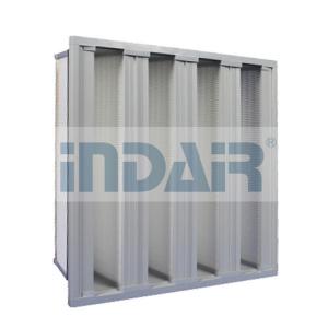 China Stainless Steel Frame V Cell Filters Large Air Volume For Central Air Conditioner supplier