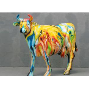 China Metal Modern Animal Outdoor Fiberglass Sculpture Pop Art Fiberglass Cow Statue supplier