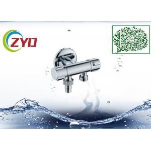 China Two Way Plumbing Shower Diverter , Brass Nickel Brushed Shower Splitter Valve supplier