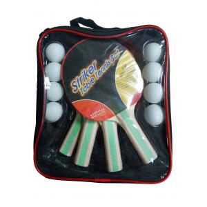 Carry Bag Packing Table Tennis Set 5mm Plywood Bats 8 PVC Balls With Rubber