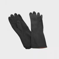 China Hot Selling Heavy Duty Latex Safety Gloves Popular Natural Rubber Black Industrial Glove on sale