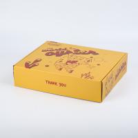 China Cardboard Packaging Corrugated Mailer Boxes Yellow pizza Delivery Box on sale