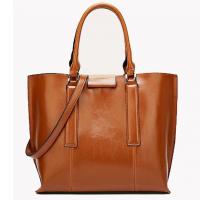 China Versatile Retro Oil Wax Skin One Shoulder Womens Tote Bags on sale