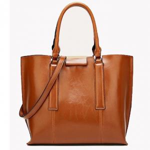 China Versatile Retro Oil Wax Skin One Shoulder Womens Tote Bags on sale 