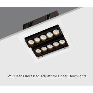 China Double Line 2*5 Heads 21W Recessed Led Spotlights Linear Adjustable Downlight supplier