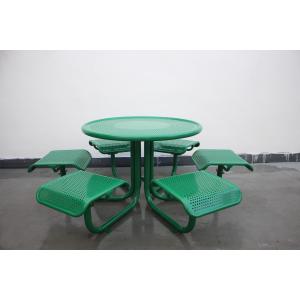 Outdoor Steel Round Picnic Tables And Chairs For Commercial Restaurant