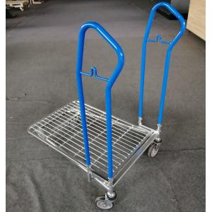 China Four Wheel Logistics Trolley / Grocery Hand Pull  Trolley Galvanized Finishing supplier
