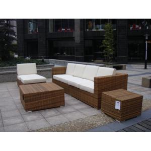 China Outdoor Indoor PE Rattan Sofa With Side Sofa , Middle Sofa , Ottoman , Coffee Table supplier