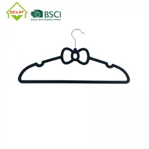 Bow Shaped Heavy Duty Plastic Hangers Chrome Metal Hook Notched