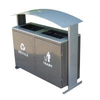 China 120 Liter Metal Outdoor Recycling Bins Rectangular Shape For Restaurants on sale