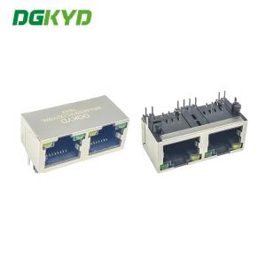 China KRJ-56S8P8C1X2YGNL Ganged 2 Port RJ45 Ethernet Jack Combo 100base Tx Rj 45 1 X 2 supplier