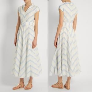 Fashion New Women Blue White Maxi Dress Girls Wrap Dress Ladies Striped Causal Dress For Wholesale