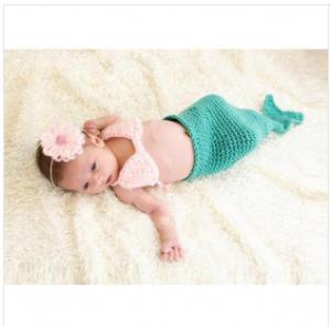 Wholesale - cartoon fish mermaid baby flower headwear Baby Photography Prop Crochet beanie