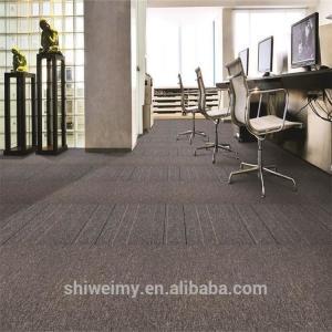 China Fabric product plain stripe pattern bitumen backing PP carpet tile supplier