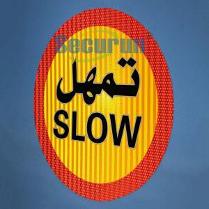Retroreflective Aluminum Red Traffic Arabic Road Signs Digital Printing