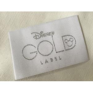 China Disney Gold Bage End Fold Woven Clothing Labels Cold Cut / Heat Cut supplier
