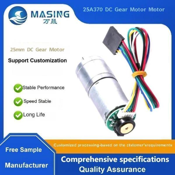 Moteur à engrenages CC à balais de 25 mm à couple élevé GM25-370 avec encodeur 6 V 12 V Construction à aimant permanent