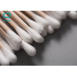 Sterile Long Cotton Swabs , Clean Room Cotton Swabs With Bamboo Stick