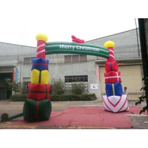 Colorfull PVC Coated Nylon Inflatable Christmas Decorations / Blow Up Arch