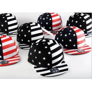 Painting USA Flag Cool Snapback Hats For Men , Structured Blank Logo Boys Snapback Hats