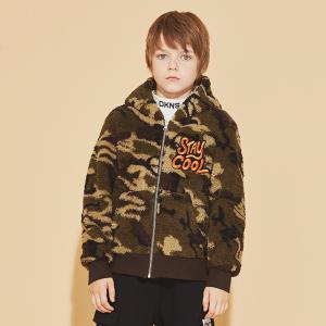 China Camouflage Lightweight Kids Winter Parkas Coral Fleece Jacket Boys Tops supplier