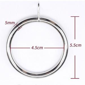 Silver 45mm Diameter 5mm Thickness Curtain Rod Rings With Gasket