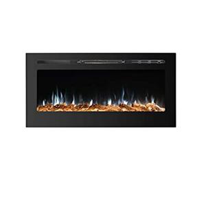 Household Decorative 3D Electric Fireplace with 9 Flame Colors and Metal Tempered Glass
