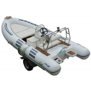 China Hand Made FRP Inflatable RIB Boats , Deep - V Fiberglass Hull Inflatable Fishing Dinghy supplier