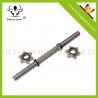 Crossfit Equipment 14 Inch Solid Steel Threaded Dumbbell Handle With Spinlocks