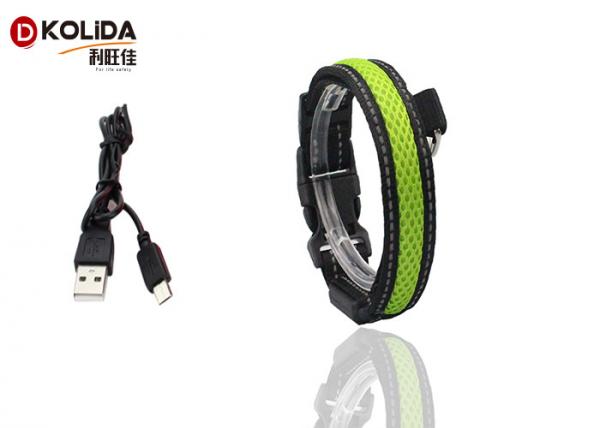 Strong Durable Nylon Micro USB Rechargeable LED Dog Collar With 140mAh Battery