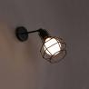 Vintage Industrial Metal Cage Led Adjustable Wall Lamp, Steel Wire Iron Wall