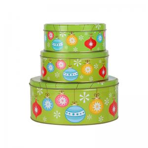 Large Metal Cookie Tin Vintage Tin Boxes for Cookies Wholesale Round Tin Containers with Lids