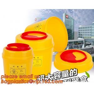 hospital dust bin, bio medical waste bin, plastic medical containers, Collection of small glass medical products, variou